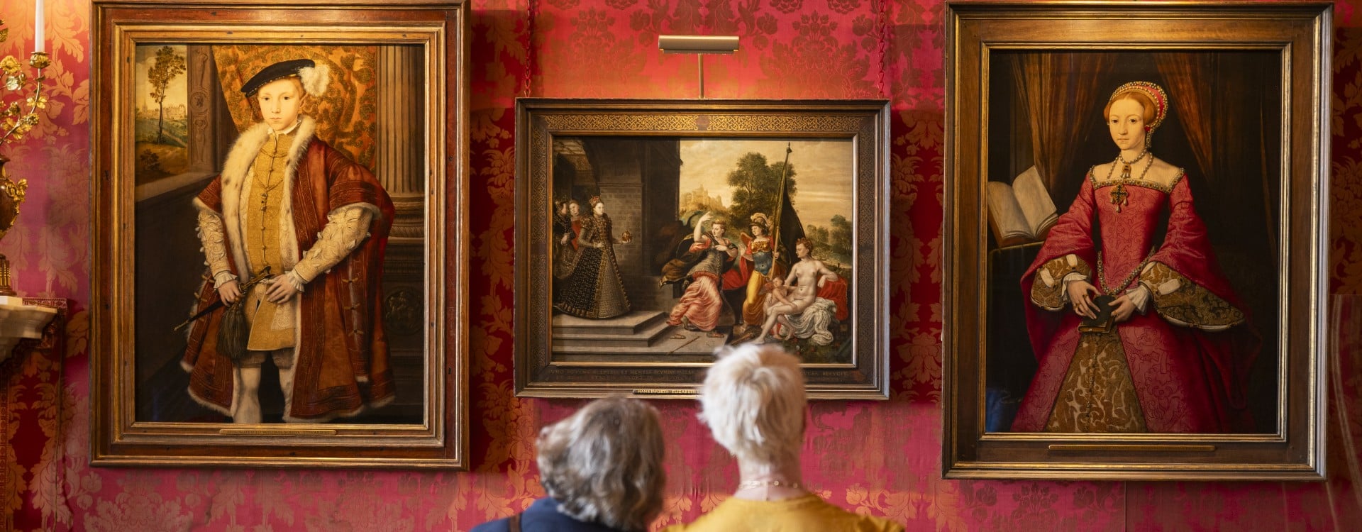 Visitors admire masterpiece paintings inside Windsor Castle's State Apartments