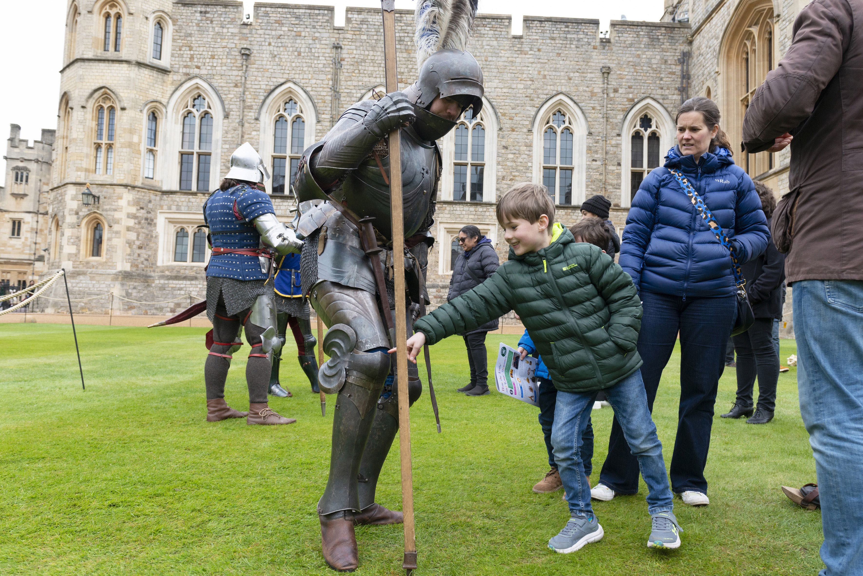 Narrated and interactive display of a knight dressed for battle