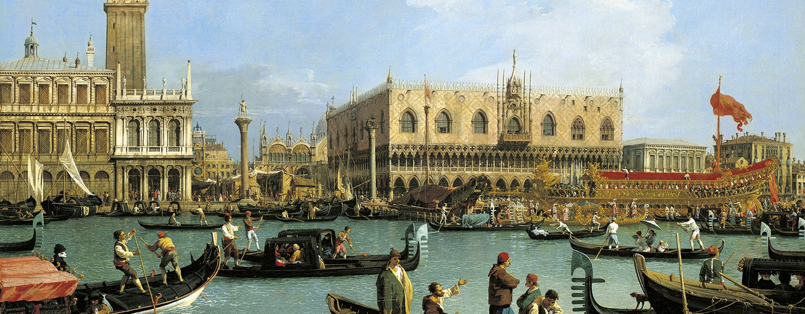 Details of gondola on a Venice canal
