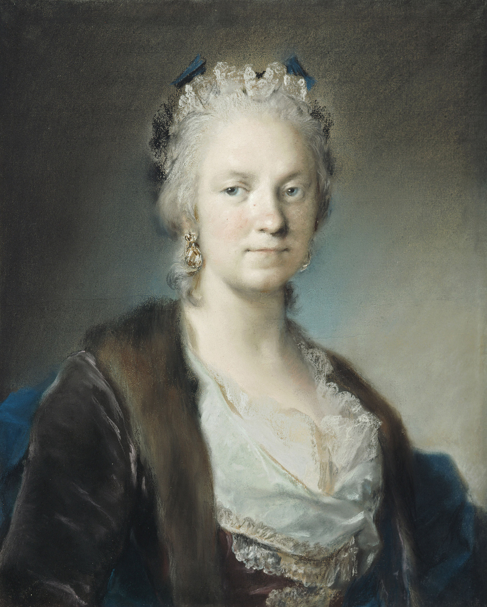 Painting of a woman with grey hair