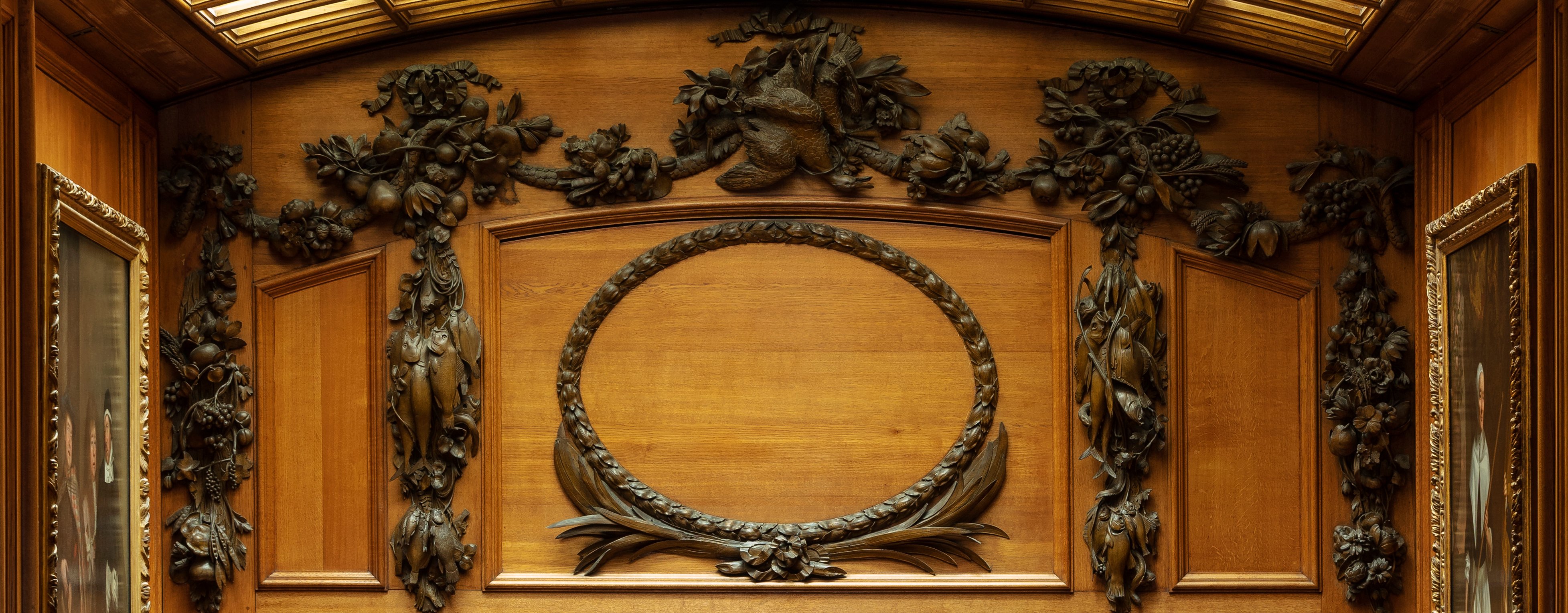 Detail of overdoor carving in Windsor Castle