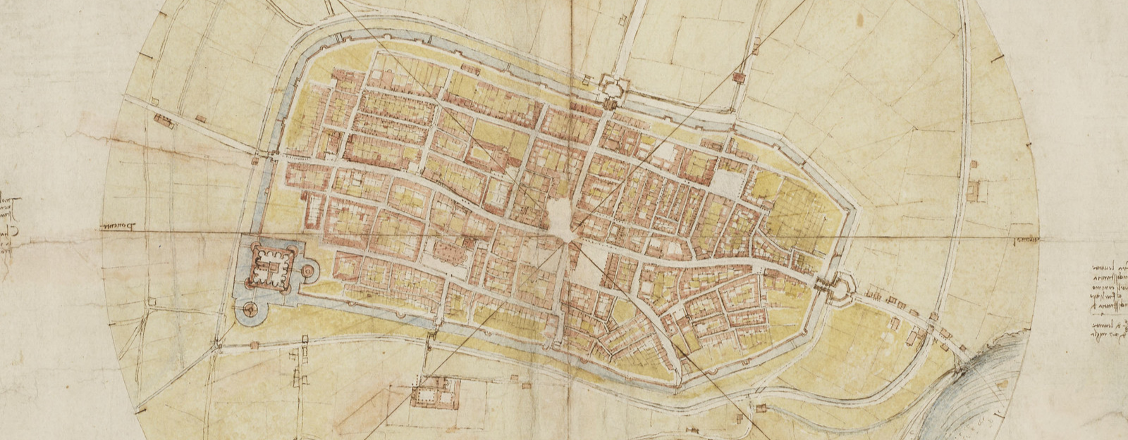A map of Imola by Leonardo da Vinci