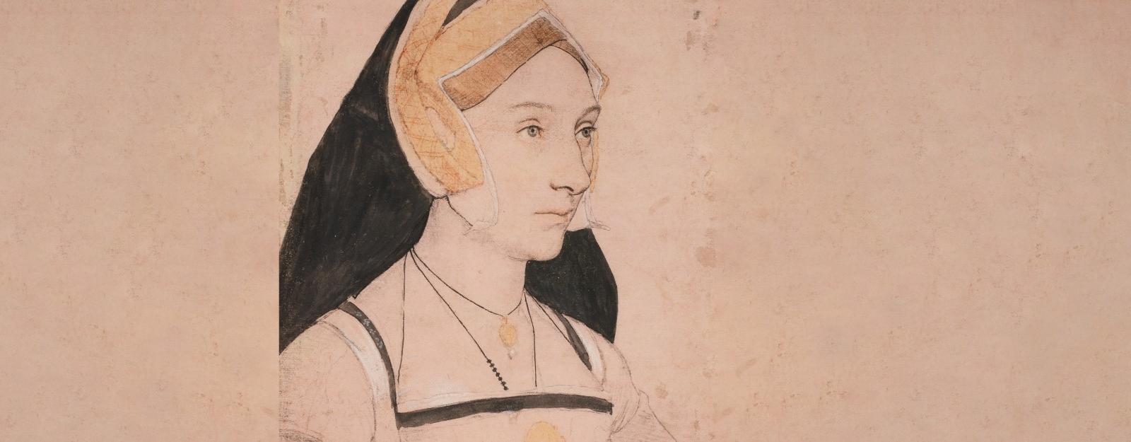 A portrait drawing of Mary Shelton by Hans Holbein the Younger