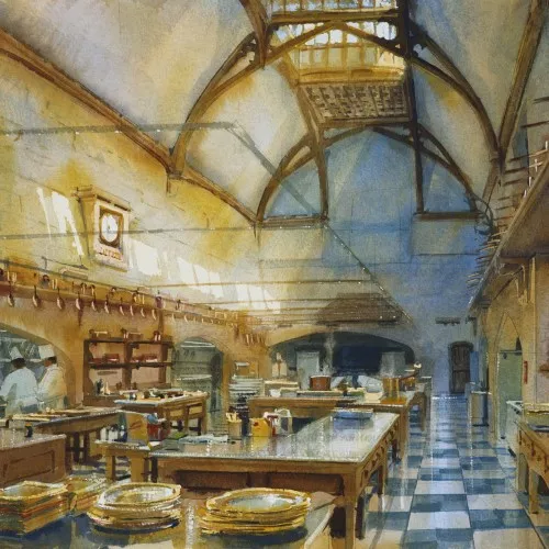 Windsor Castle: the Grand Kitchen, after restoration, Alexander Creswell (RCIN 933500)