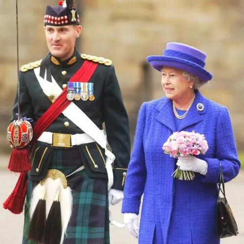 Queen Elizabeth II at the Palace of Holyroodhouse in Edinburgh