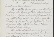 Abe Lincoln's Letter to Queen Victoria Shown at Royal Exhibition