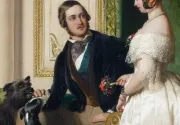 A painting showing a young Queen Victoria and Prince Albert at home at Windsor Castle