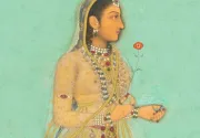 Illustration of an Indian woman holding a flower