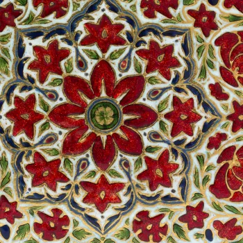 Enamelled detail of the centre ofa box