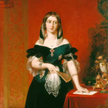 Queen Victoria had several sittings for her portrait by Partridge in September and October 1840. This painting is probably the ‘Copy’ recorded by the artist in 1840 as ‘presented at Christmas to Prince Albert’. 

The Queen, in a black evening dr