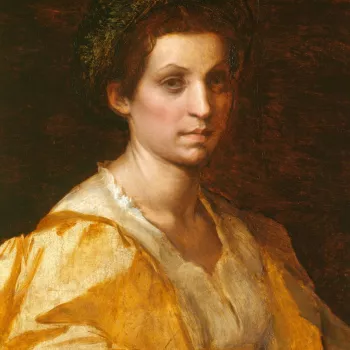 Andrea del Sarto&rsquo;s Portrait of a woman in yellow is unfinished and dates from the very end of the artist&rsquo;s life: it is possible that his death from the plague prevented its completion. It provides a fascinating insight into a work-in-progress 