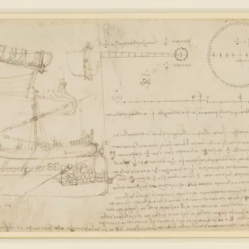 Drawing of Leonardo's machine inventions