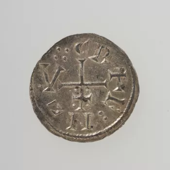 1 coin : silver.Obverse: CNVT REX around patriarchal&nbsp;crossReverse: CVNNETTI around small cross