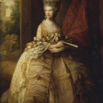 This is a free copy of Gainsborough's full-length portrait of 1781 (RCIN 401407). It is one of a pair (RCIN 405195-6) listed at Kensington Palace with an attribution to Gainsborough's nephew, Gainsborough Dupont.&nbsp;If thgis is right, they&nbsp;may be t