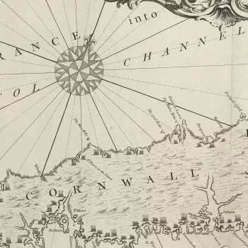 Item: Map of Cornwall and Devonshire, 1588 (United Kingdom, south coast of England) 50?03?00?N 05?44?00?E ? 50?41?00?N 03?15?00?E