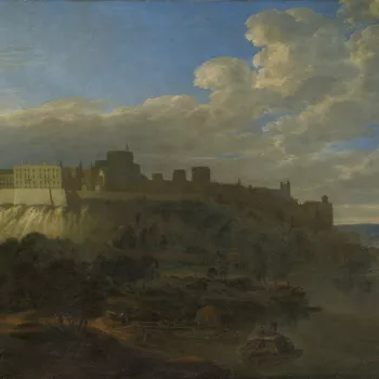 Vorsterman was a Dutch landscape painter, pupil in Utrecht of Herman Saftleven (1609-85), who came to England during the reign of Charles II. 

This is one of a pair of views of Windsor Castle (OM 418-9, RCIN 405265 and 406508), which are described as V