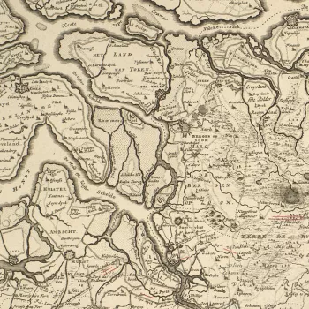 Map of Brabant, 1703 (North Brabant, Netherlands; Flemish Brabant Province, Flanders, Belgium; Walloon Brabant Province, Walloon Region, Belgium)