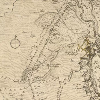 Map of the siege of Tournai, 1709 (Tournai, Walloon Region, Belgium) 50?36'25"N 03?23'21"E