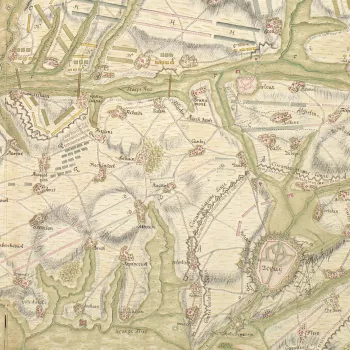 Map of Bouchain, Douai, Marciennes, St Amand and Valenciennes, 1711 (Bouchain, Nord-Pas-de-Calais, France) 50?17'06"N 03?18'53"E; (Douai, Nord-Pas-de-Calais, France) 50?22'00"N 03?04'00"E; (Saint-Amand-les-Eaux, Nord-Pas-de-Calais, France) 50?26'49"N 03?2