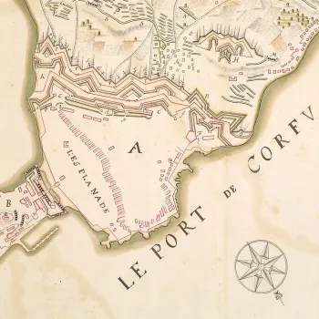 Map of the siege of Corfu, 1716 (Kerkyra, Ionian Islands, Greece) 39?37?12?N 19?55?11?E