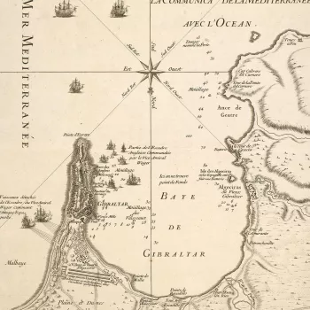 Map of Gibraltar, 1727 (Gibraltar, British Overseas Territory) 36?08'00"N 05?21'00"W
