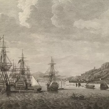 View of Gibraltar, 1780 (Gibraltar, British Overseas Territory) 36?08'00"N 05?21'00"W