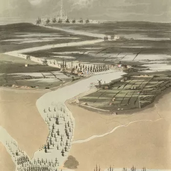View of the Scheldt estuary and Antwerp, 1809 (Westerschelde, Netherlands) 51?24'06"N 04?12'35"E - 51?13'11"N 04?24'12"E; (Antwerp, Flanders, Belgium) 51?13'11"N 04?25'12"E