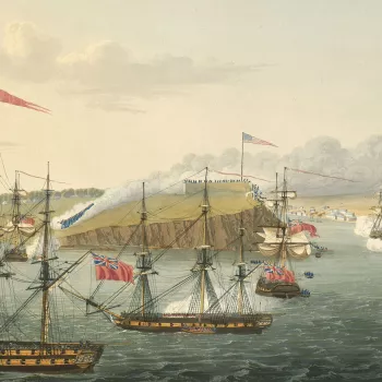 Item: View of the Battle of Fort Oswego, 1814 (Fort Oswego [also known as Fort Chouaguen], New York, USA) 43?27'41'N 76?30'52'W