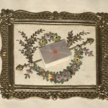 Embroidered detail from a letter