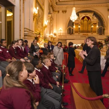 Pupils visit the Ballroom, Buckingham Palace