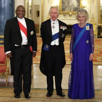 The King and Queen Consort with President Cyril Ramaphosa of South Africa