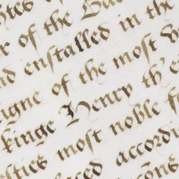 Press release - Detail of a manuscript describing the arms of the Knights of the Garter by Sir Gilbert Dethick