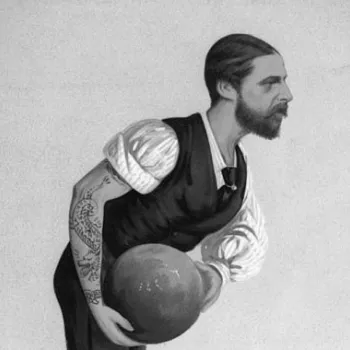 An image of Prince Alfred, Duke of Edinburgh, holding a bowling ball