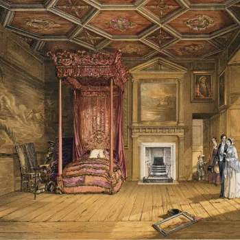 Nineteenth-century visitors in Queen Mary’s Bedchamber.