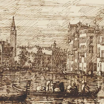 Drawing of a lower section of the Grand Canal, Venice