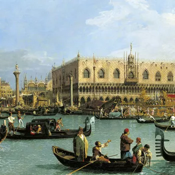 Details of gondola on a Venice canal