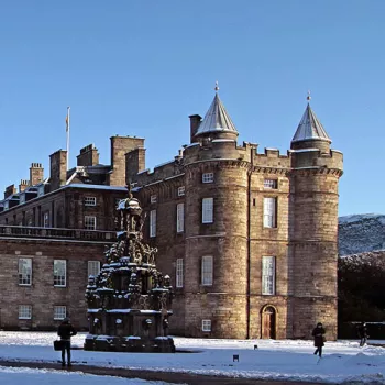 Palace of Holyroodhouse in the snow