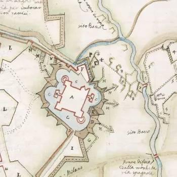Detail of manuscript showing the fort at Cremona