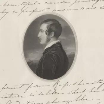 Details from a letter by Prince ALbert showing an image of him