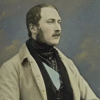 Detail of photograph showing Prince Albert looking past the camera