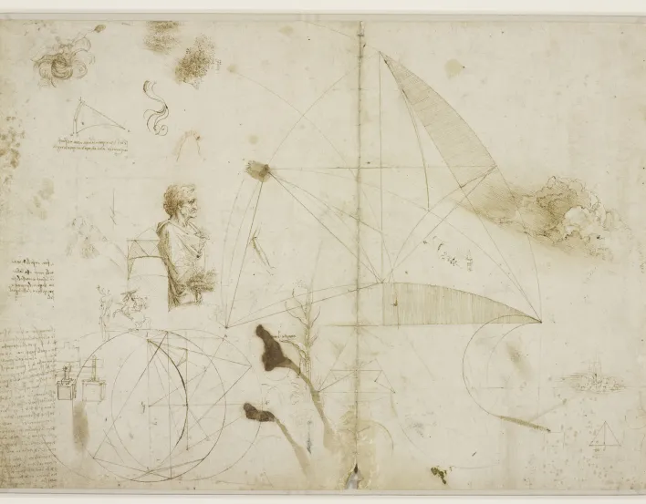 Drawings by Leonardo da Vinci of his inventions