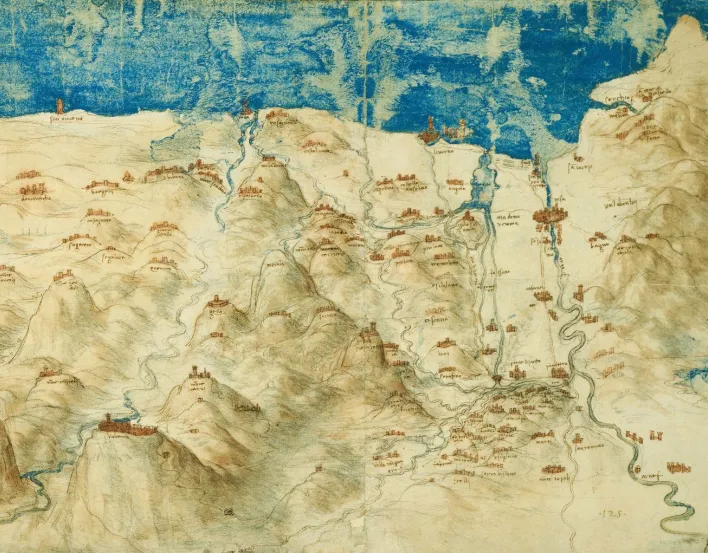 Drawing of Leonardo's maps