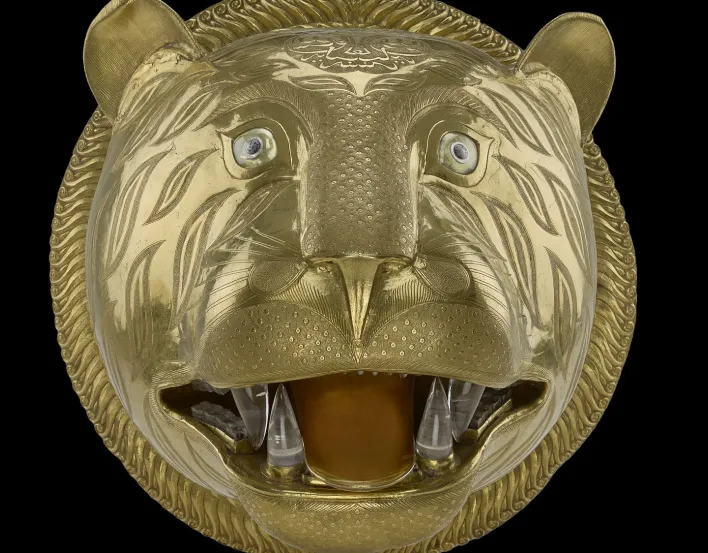 Gold head of a tiger