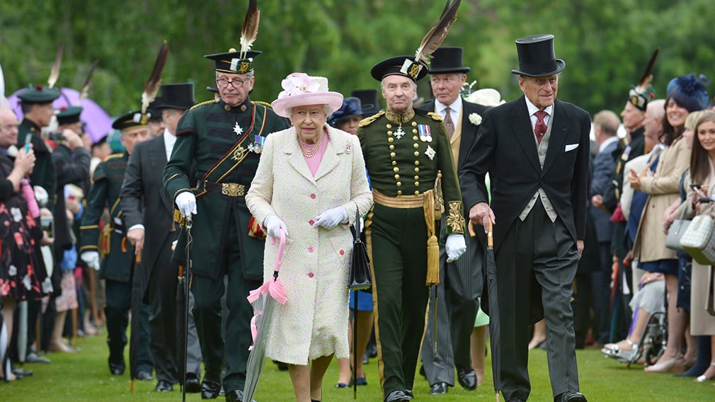 The Queen at a garden party at the Palace of Holyroodhouse The Queen at a garden party at the Palace of Holyroodhouse